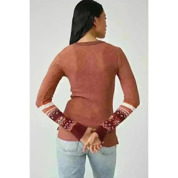 NEW! Free People Women's S Mikah Layering Thermal Cuff Top - Picture 2 of 3